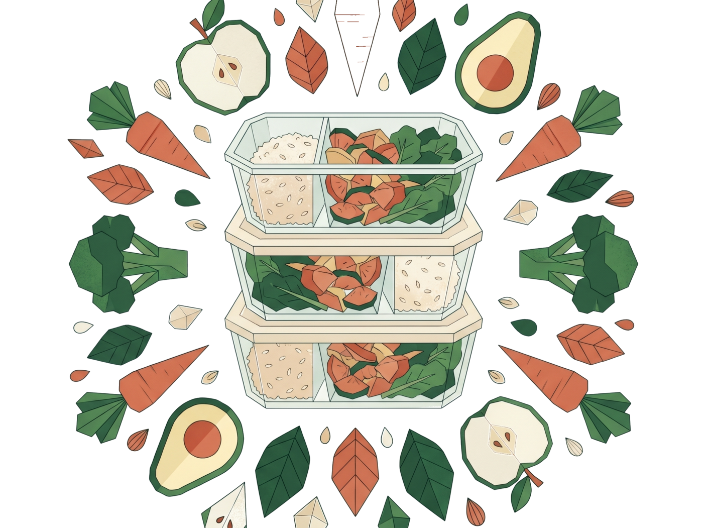 Meal prep planning illustration